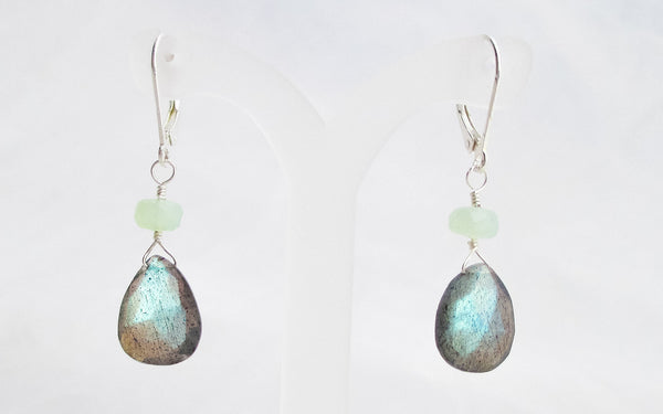 Labradorite and Chalcedony earrings