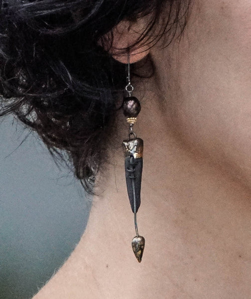 black spike earrings artistic and edgy statement 